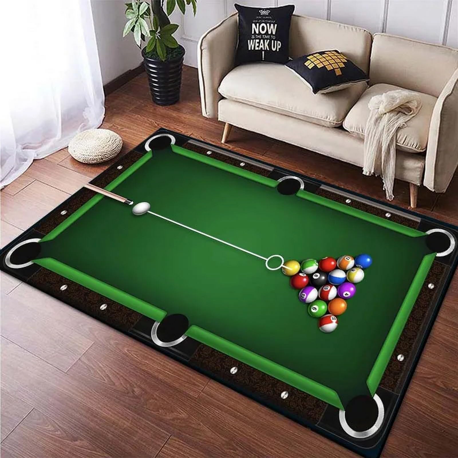 Outdoor Sport Live - Billiards Area Rug, Ball Game Billiard
