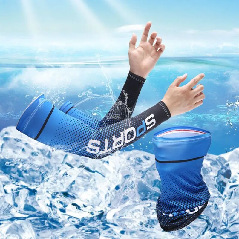 2Pcs Set Sun UV Protection Lon - Outdoor Sport Gloves ulasan dan harga