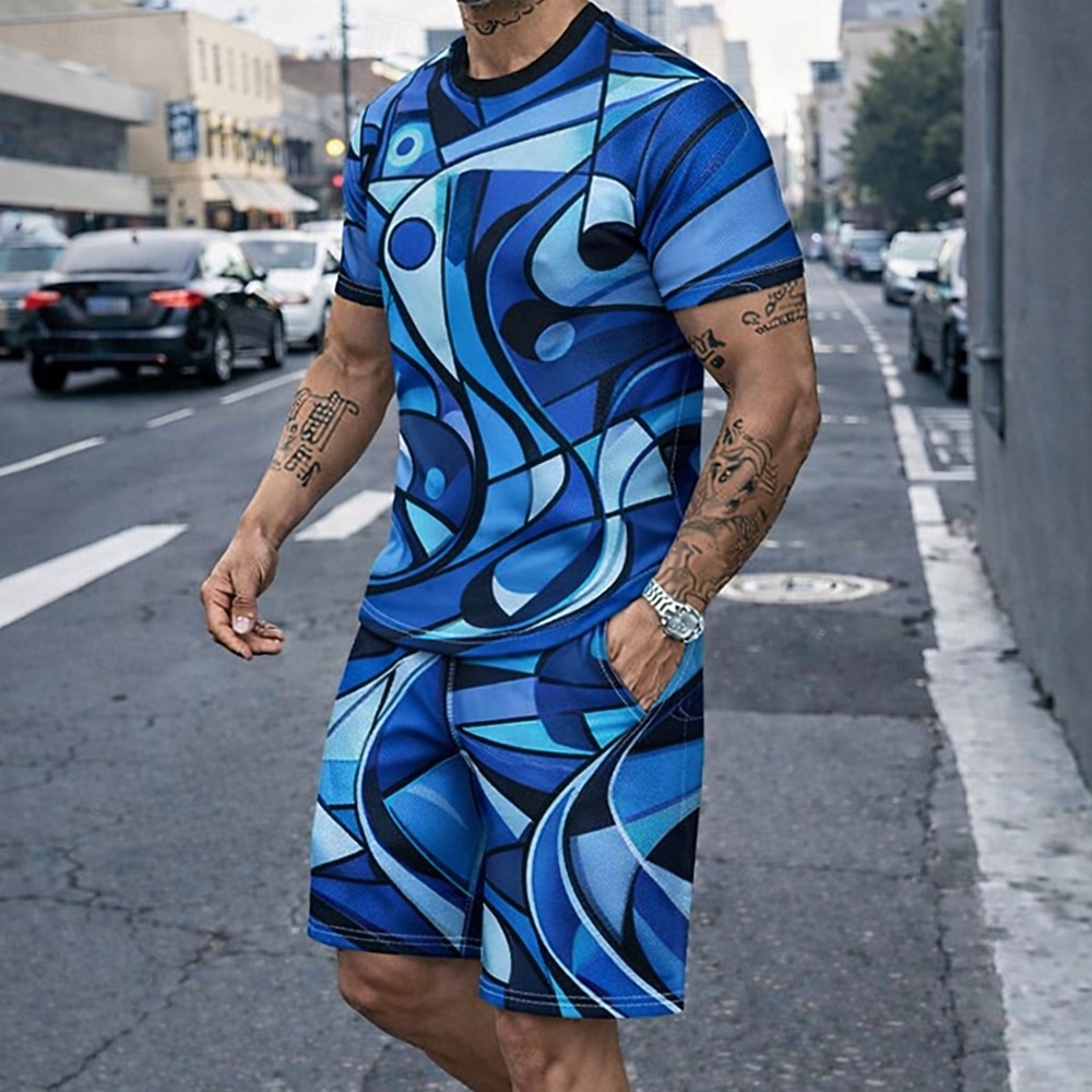 Men's 2pcs Tees Sets Summer To - Outdoor Sport Is ulasan dan harga