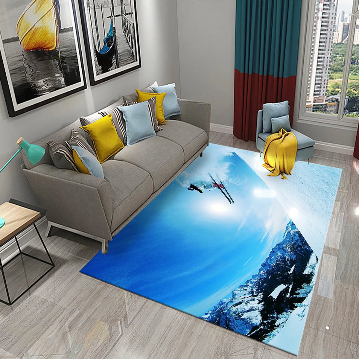 Ski Snow Mountain Theme Carpet - Outdoor Sport Live ulasan dan harga