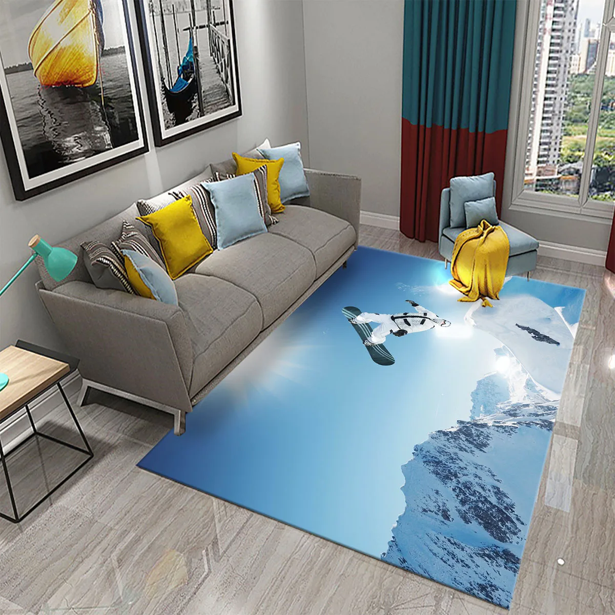 Ski Snow Mountain Theme Carpet - Outdoor Sport Live ulasan dan harga
