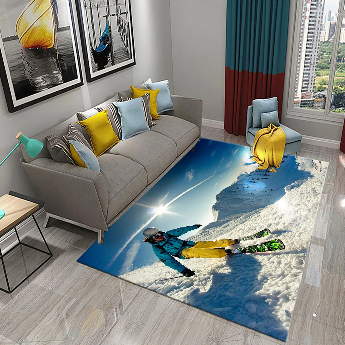 Ski Snow Mountain Theme Carpet - Outdoor Sport Live ulasan dan harga